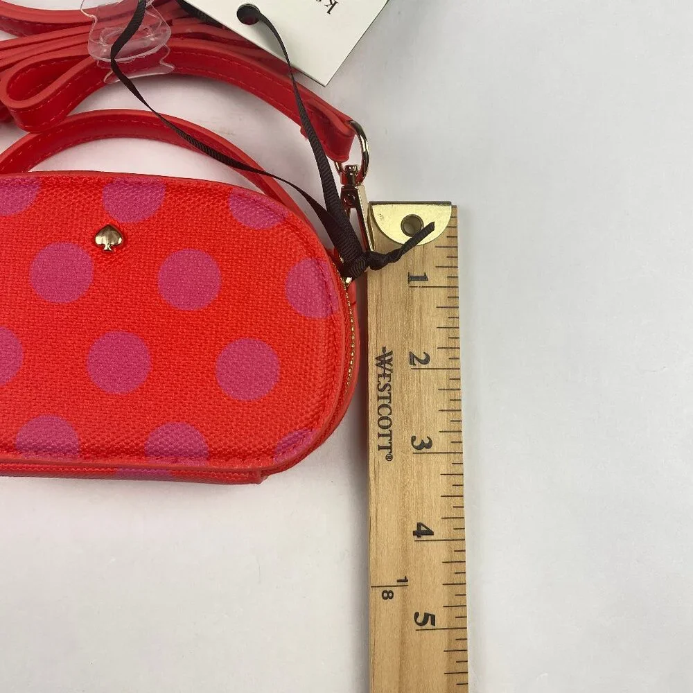 Kate Spade New York Purse Polka Dot Mini Crossbody Bag Pink Red